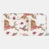Aardige rendieren, vogels, bloemen Case-Mate iPhone case (Achterkant (horizontaal))