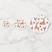 Aardige rendieren, vogels, bloemen confetti (Voorkanten)