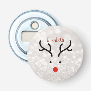Aardige Rendiergezicht,Bokeh Button Flesopener