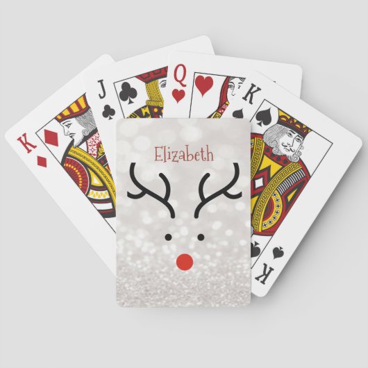 Aardige Rendiergezicht,Bokeh Pokerkaarten (Achterkant)