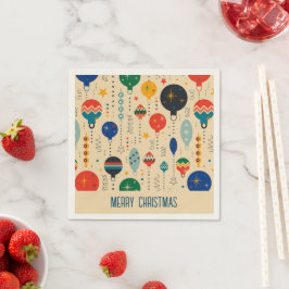 Aardige retro patroon ornamenten vrolijk kerstfees servet