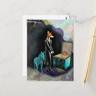 Aardige Rode Vos en een Zebra Fantasie Briefkaart