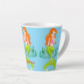 Aardige roodharige zeemeermin Thunder_Cove Latte Mok (Rechterhoek)
