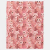 Aardige Roze Kat Fleece Deken (Voorkant)