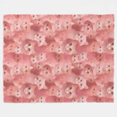 Aardige Roze Kat Fleece Deken (Voorkant (Horizontaal))