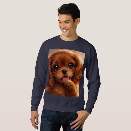Aardige Ruby Cavalier Spaniel Trui (Voorkant volledig)