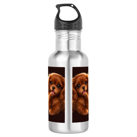 Aardige Ruby Cavalier Spaniel Waterfles (Achterkant)