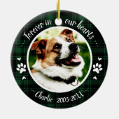 Aardige Rustieke Hond Dierbare Herdenking Aangepas Keramisch Ornament (Achterkant)