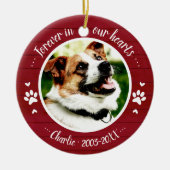 Aardige Rustieke Hond Dierenherdenking Aangepaste Keramisch Ornament (Voorkant)