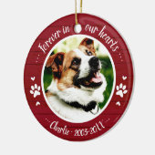Aardige Rustieke Hond Dierenherdenking Aangepaste Keramisch Ornament (Links)