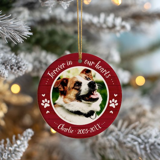 Aardige Rustieke Hond Dierenherdenking Aangepaste Keramisch Ornament