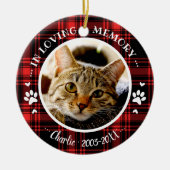 Aardige Rustieke Kat Dierenherdenking Aangepaste F Keramisch Ornament (Voorkant)