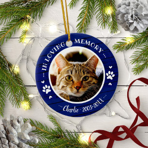 Aardige Rustieke Kat Dierenherdenking Aangepaste F Keramisch Ornament