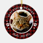 Aardige Rustieke Kat Huisdier Herdenking Aangepast Keramisch Ornament (Voorkant)