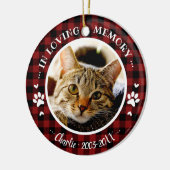 Aardige Rustieke Kat Huisdier Herdenking Aangepast Keramisch Ornament (Links)