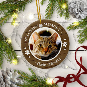 Aardige Rustieke Kat Huisdier Herdenking Aangepast Keramisch Ornament