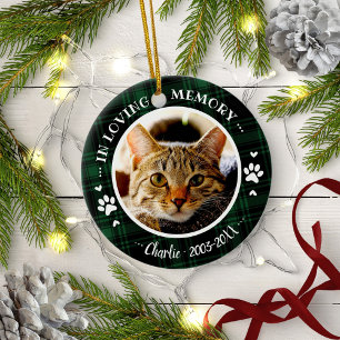 Aardige Rustieke Kat Huisdier Herdenking Aangepast Keramisch Ornament