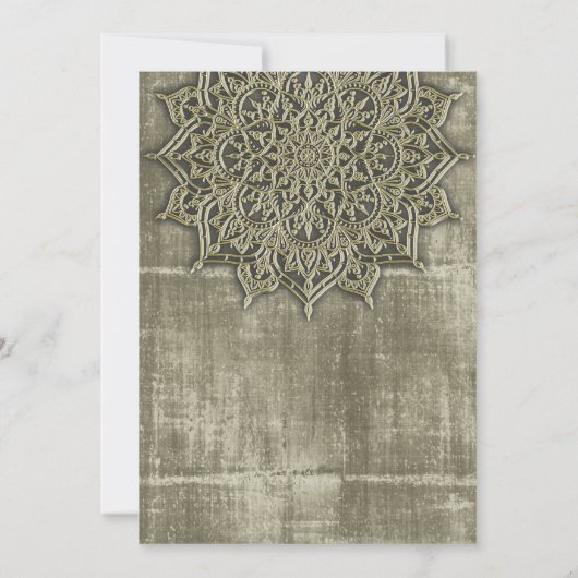 Aardige Rustieke Tan Mandala Minimale bruiloft Kaart (Achterkant)