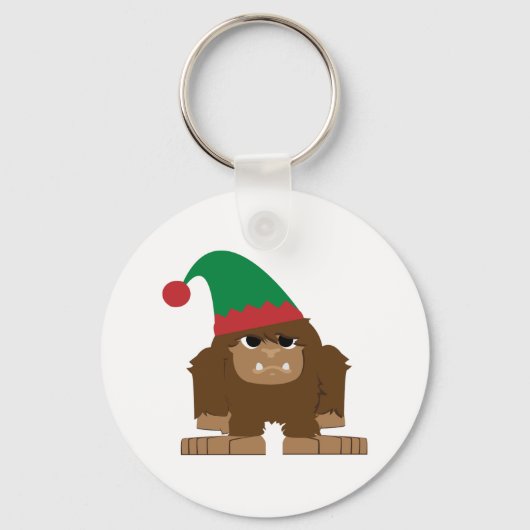 Aardige Sasquatch Kerst Elf Sleutelhanger (Voorkant)