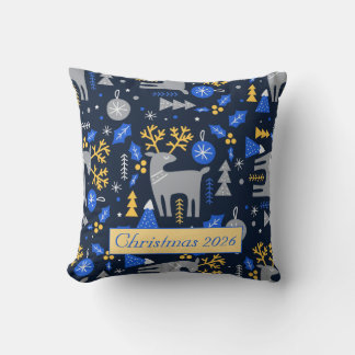 Aardige Scandinavische kerst Kerstmis stijl Blauw  Kussen