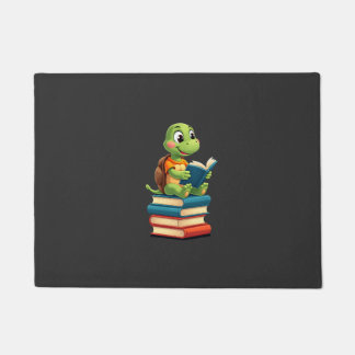 Aardige schildpad die boeken leest (4) deurmat
