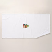 Aardige Schildpad Leest Boeken (3) Badhanddoek (Badhanddoek)