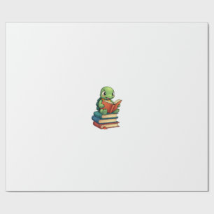 Aardige Schildpad Leest Boeken (3) Cadeaupapier
