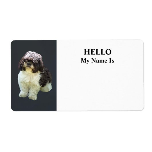 Aardige Shih Tzu Puppy Etiket (Voorkant)