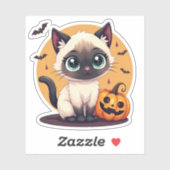Aardige Siamese Kitten – Halloween Pastel Sticker (Vel)