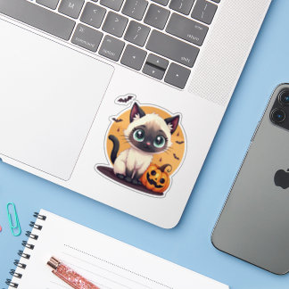 Aardige Siamese Kitten – Halloween Pastel Sticker