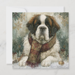 Aardige Sint-Bernard-achtige hond, leuke, vrolijke Kaart