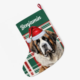 Aardige Sint Bernard Honden Geruite Maatwerk Grote Kerstsok