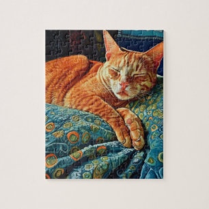 Aardige Slaande Kattenkat Legpuzzel