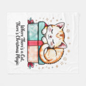 Aardige Slaande Kitten - Knus Wintergeschenk Fleece Deken (Voorkant (Horizontaal))