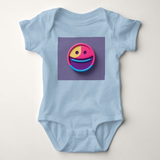 Aardige Smiley Emoji Baby T-Shirt (Voorkant)