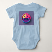 Aardige Smiley Emoji Baby T-Shirt (Achterkant)