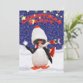 Aardige Sneeuwige Kerst Pinguïn Paradijs Kaart (Staand voorkant)