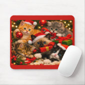 Aardige speelse kerstkatten muismat (Met muis)