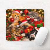 Aardige speelse kerstkatten muismat (Met muis)