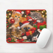 Aardige speelse kerstkatten muismat (Met muis)