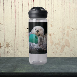 Aardige speelse zeeotters foto waterfles