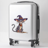 Aardige Sphynx Kat in Heksenhoed Sticker (Koffer)
