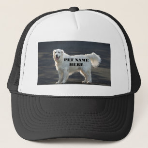 Aardige staande hond afbeelding met tekst van huis trucker pet