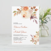 Aardige stoffige perzik Bloemen Alles in één bruil Kaart (Staand voorkant)