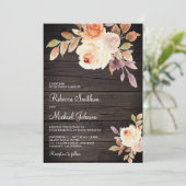 Aardige stoffige perzik Bloemen Alles in een Hout  Kaart (Staand voorkant)