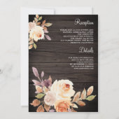 Aardige stoffige perzik Bloemen Alles in een Hout  Kaart (Achterkant)