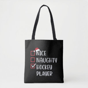 Aardige Stoute Hockey Speler Sportliefhebber Kerst Tote Bag