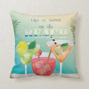Aardige strand, cocktails kussen