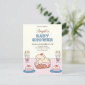 Aardige taart baby shower kaart (Staand voorkant)
