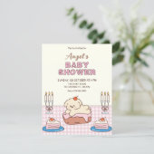 Aardige taart baby shower kaart (Staand voorkant)